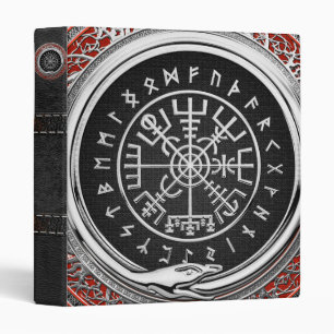 [100] Vegvisir - Viking Silver Magic Runic Compass Binder