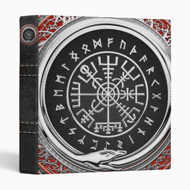 [100] Vegvisir - Viking Silver Magic Runic Compass Binder (Front/Spine)