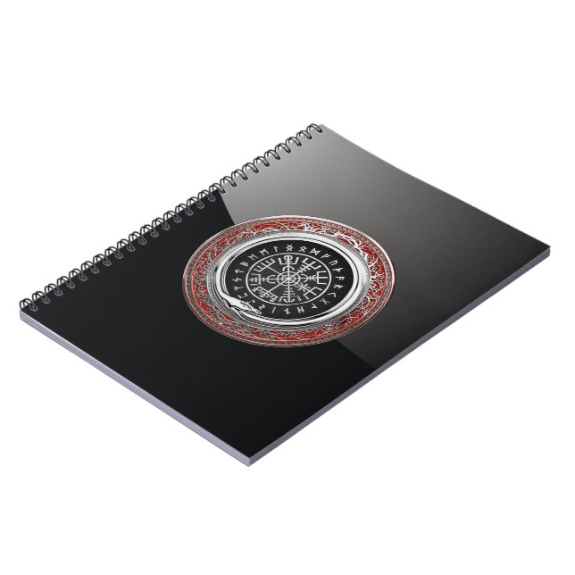 [100] Vegvisir - Viking Silver Magic Runic Compass Notebook (Left Side)