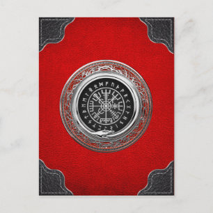 [100] Vegvisir - Viking Silver Magic Runic Compass Postcard