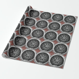 [100] Vegvisir - Viking Silver Magic Runic Compass Wrapping Paper