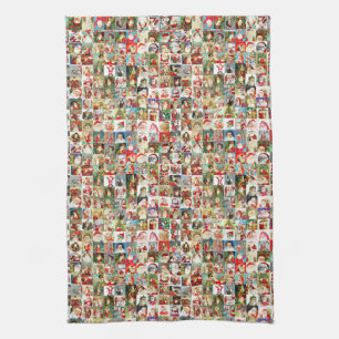 100 Vintage Santas Kitchen Towel