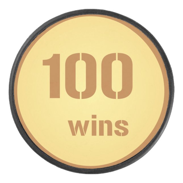 100 wins Hockey Puck (Front)