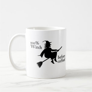 100% Witch Before Coffee Halloween  Mug