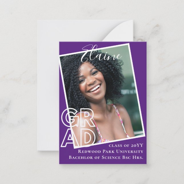100 x Faire-part de graduation BUDGET PHOTO Modern (Devant)