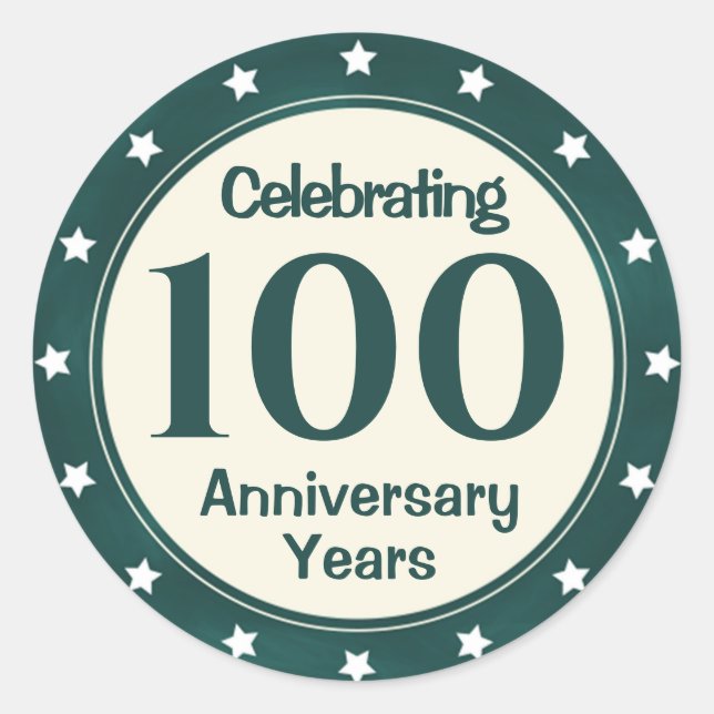 100 Year Anniversary Classic Round Sticker (Front)