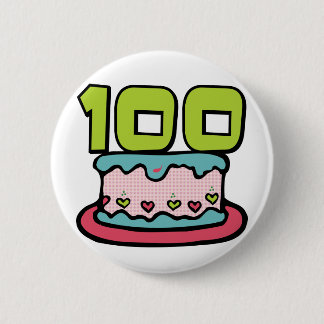 100 Year Old Birthday Cake 2 Inch Round Button