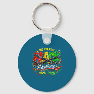 100 Years Black Excellence Blackhistory Artwork Keychain