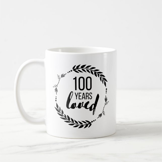 100 Years Loved Since 1921, 100th Birthday Gifts C Coffee Mug (Left)