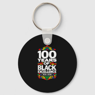 100 years of black excellence centennial black keychain