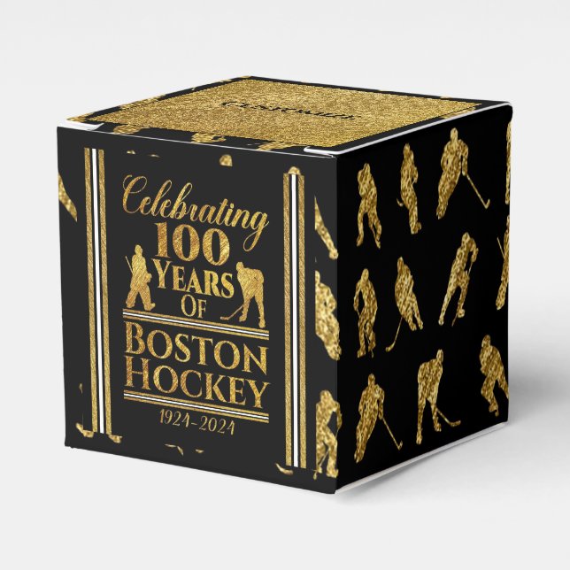 100 Years Of Boston Hockey Cube Favor Box (Front Side)