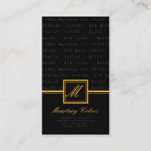 100 Yellow Make Up Words Artist Business Card
