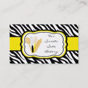 100 Yellow Zebra Bakery Chef Business Card