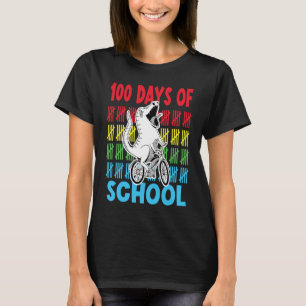 100Days Of School Dinosaur riding bike T-Shirt