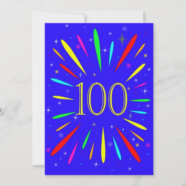 100e anniversaire de fête Invitation Explosion (Devant)