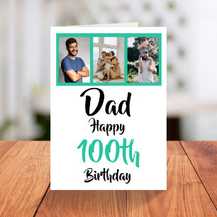 100e anniversaire heureux papa photo collage carte