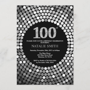 100e anniversaire Invitation Parties scintillant n