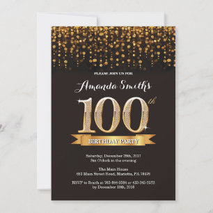 100e anniversaire Invitation Parties scintillant n