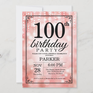 100e anniversaire Invitation Parties scintillant r