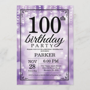 100e anniversaire Invitation Parties scintillant v