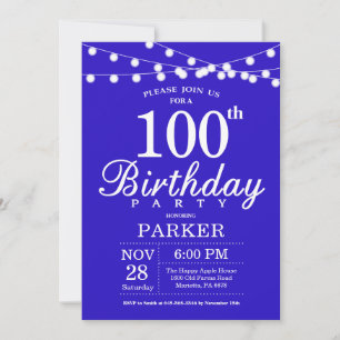 100e anniversaire Invitation Royal Blue