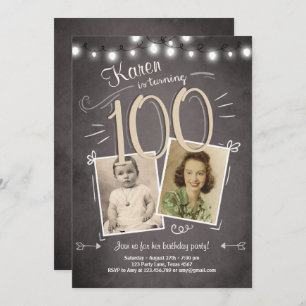 100e anniversaire Invitation Vintage Cent annivers