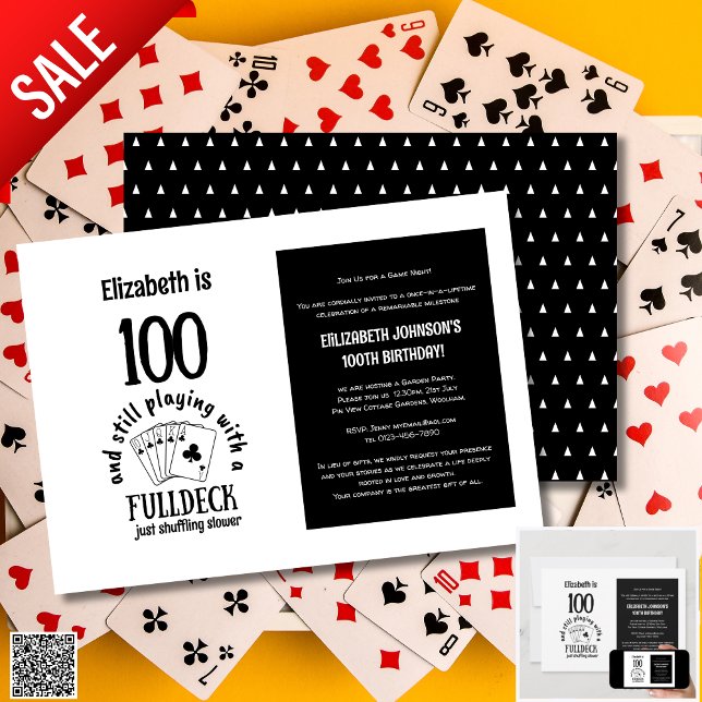 100e anniversaire Invitations Jeu Nuit Hommes Femm (Créateur téléchargé)