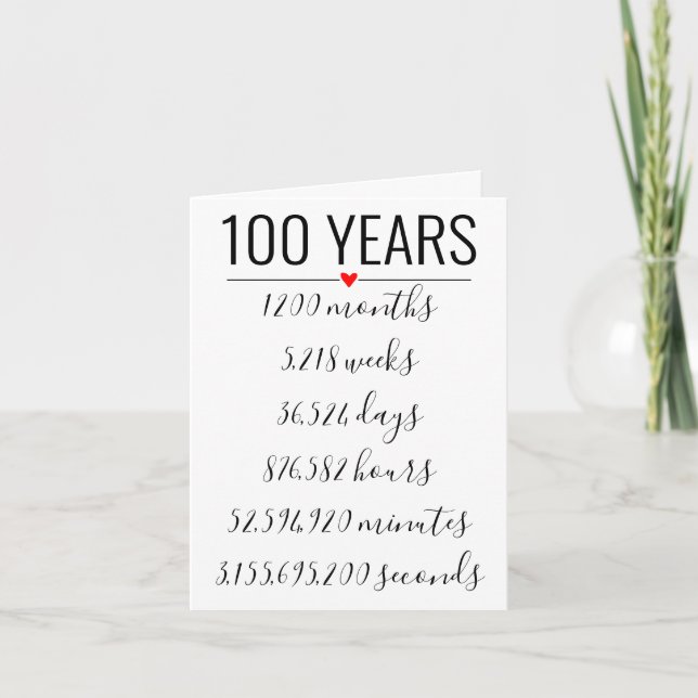 100e carte d'anniversaire, jalon, retraite (Devant)