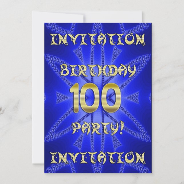 100e invitation de fête d'anniversaire (Devant)