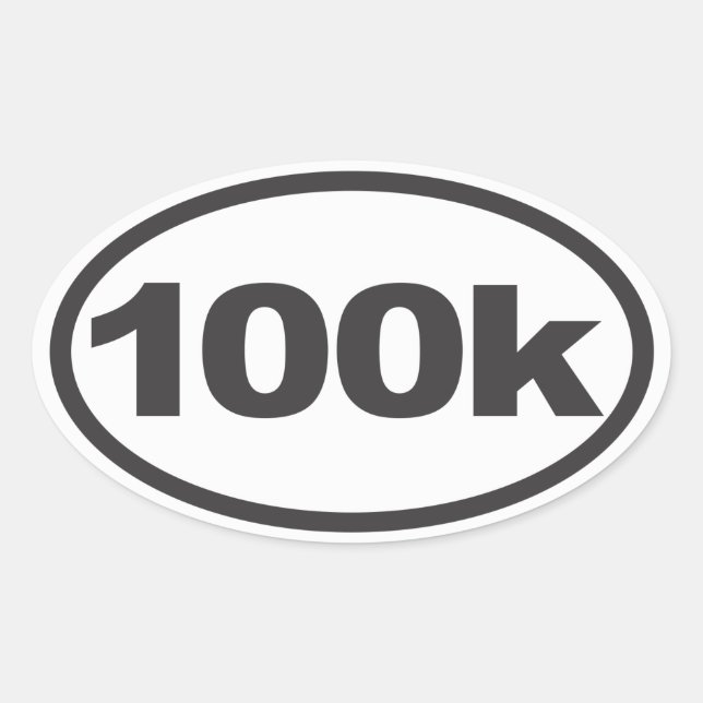 100K Ultra Oval Running Decal Oval Sticker (Front)