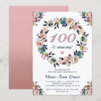 100th Anniversary Birthday Party Floral Ladies