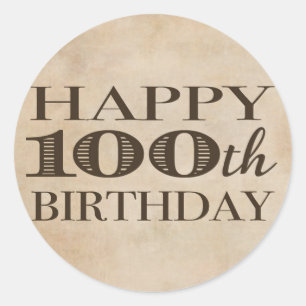 100th Birthday Accent Classic Round Sticker