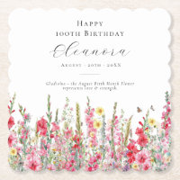 100th Birthday August Birth Flower Custom
