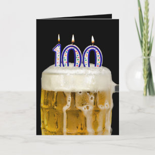 100th Birthday Beer on black Card
