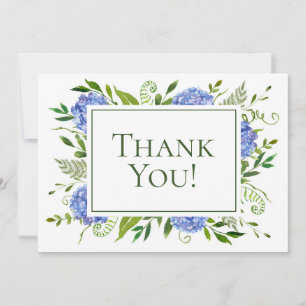 100th Birthday Blue Hydrangeas Thank You Card