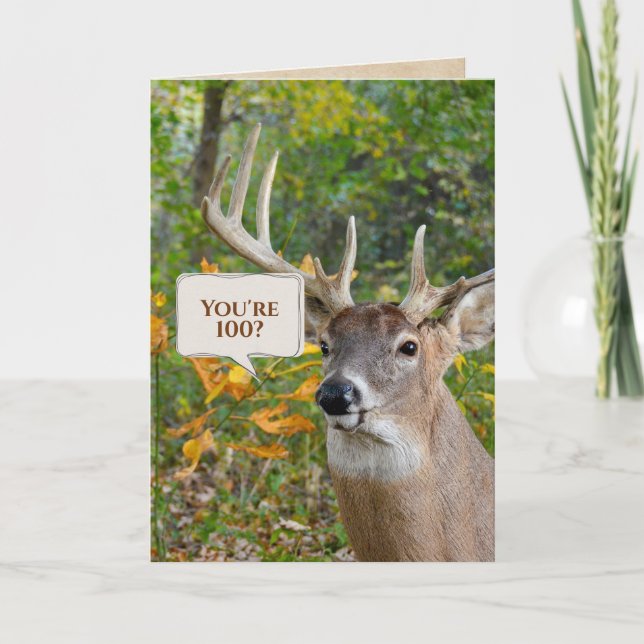 100th birthday buck in woods card (Front)