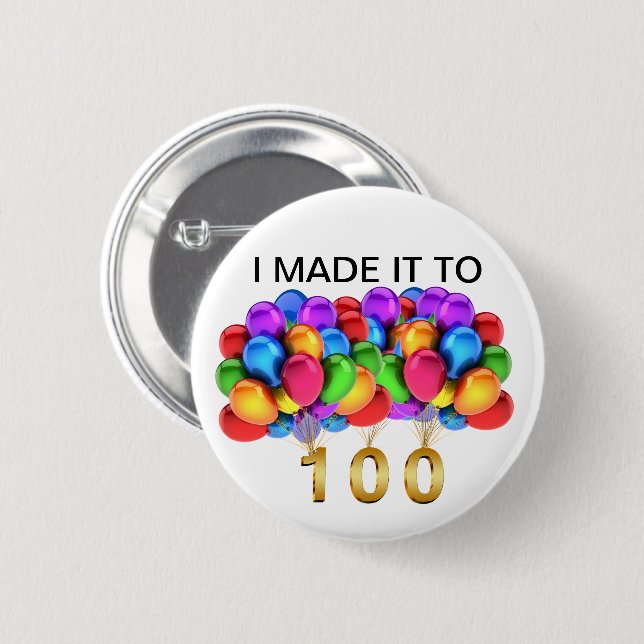 100TH BIRTHDAY Button (Front & Back)