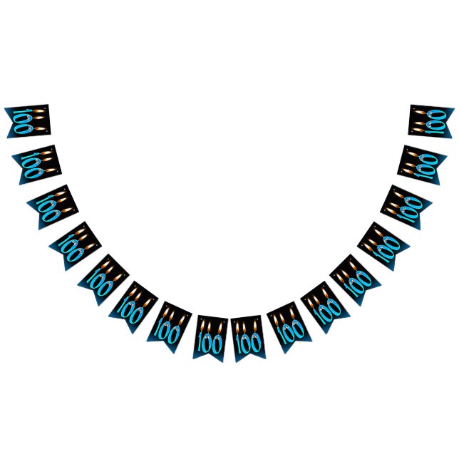 100th birthday candles with eyeballs bunting flags (All)