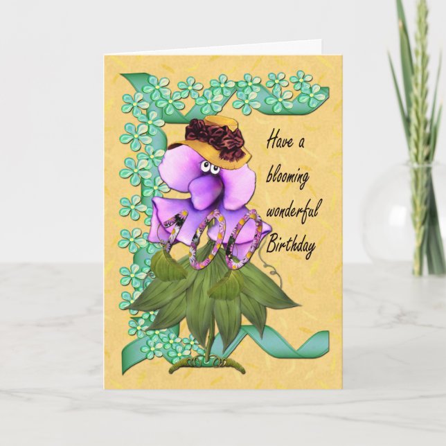 100th Birthday Card with Moonies cute bloomers, (Front)