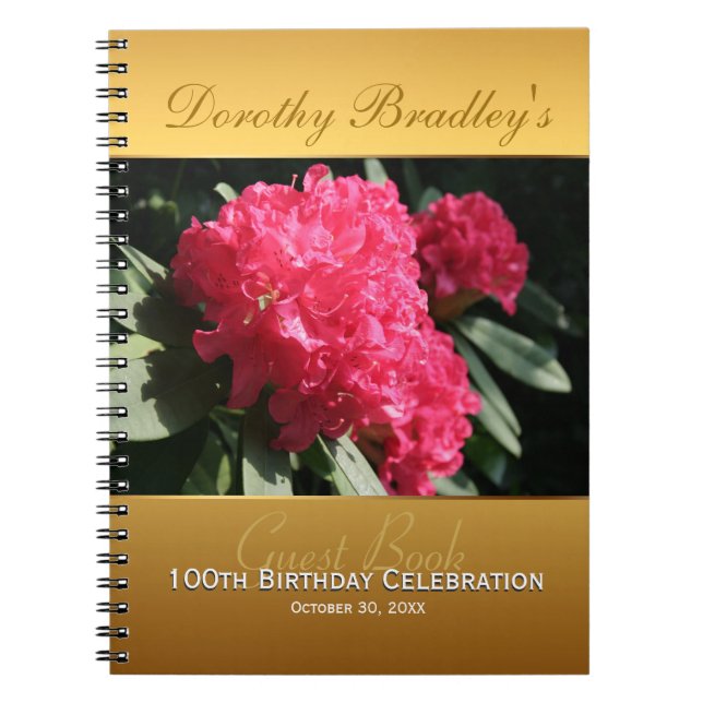 100th Birthday Celebration Rhododendron Guest Book (Front)