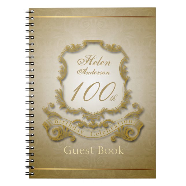 100th Birthday Celebration Vintage Frame Notebook (Front)