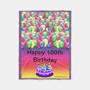 100th Birthday - Custom Lap Fleece Blanket