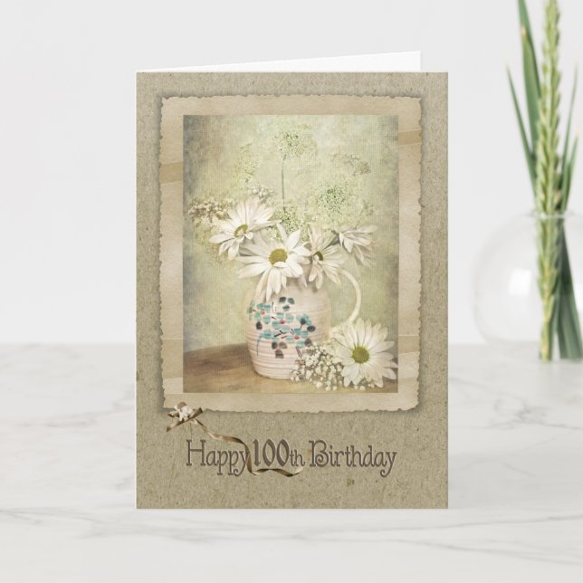 100th Birthday Daisy Bouquet Card (Front)