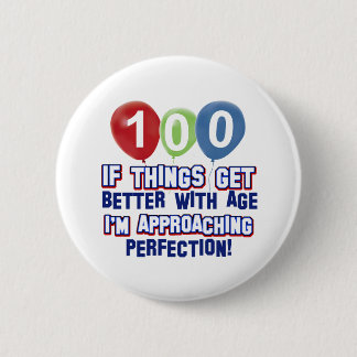 100th birthday designs 2 inch round button