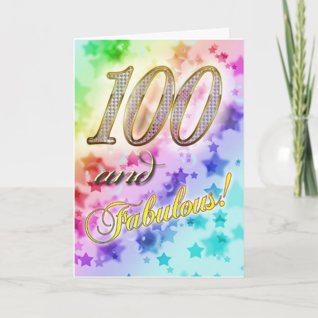 100th birthday for someone Fabulous Card (Front)