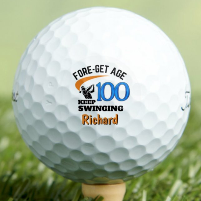 100th Birthday Golf Ball 100 Years Funny Gift Blue (Creator Uploaded)