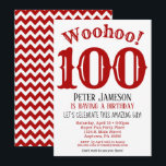 100th Birthday Invitation Mens Red Black<br><div class="desc">A funny and striking 100th birthday invitation for a husband, friend, father or grandad.</div>