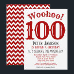 100th Birthday Invitation Mens Red Black<br><div class="desc">A funny and striking 100th birthday invitation for a husband,  friend,  father or grandad.</div>