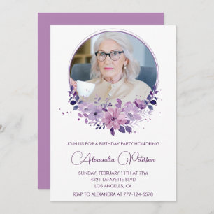 100th birthday invitation Photo Floral Boho