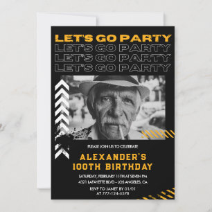 100th birthday invitations Men Photo Spray paint